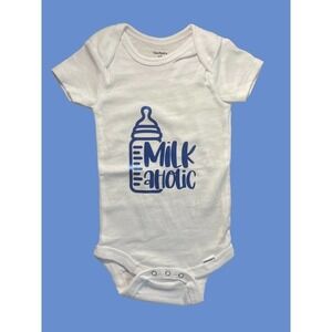 MILK-AHOLIC|INFANT ONESIES®| CREEPER| 6-9 MO| GIFT| FUNNY| BABY SHOWER‎ NEW